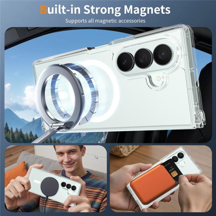 Bild 6,  Samsung Galaxy Z Fold 8 Ultra Skal MagSafe TPU Transparent - Teknikhallen.se