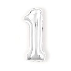  Sifferballong Nummer 1 40 cm Silver - Teknikhallen.se