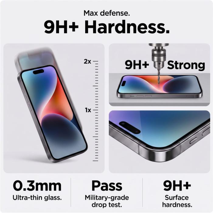 Bild 5, Tech-Protect Tech-Protect iPhone 18 Pro Max 2-PACK Skärmskydd GlassSpy+ - Teknikhallen.se