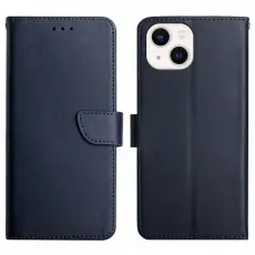  iPhone 15 Plus Fodral &Auml;kta L&auml;der Nappa Textur Bl&aring; - Teknikhallen.se
