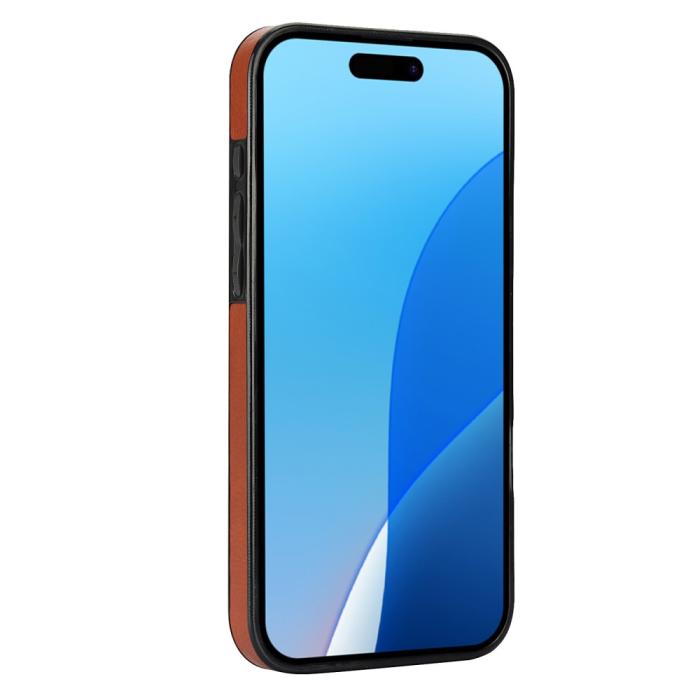 Bild 3,  iPhone 16 Pro Skal Med Kortfack Läder Brun - Teknikhallen.se