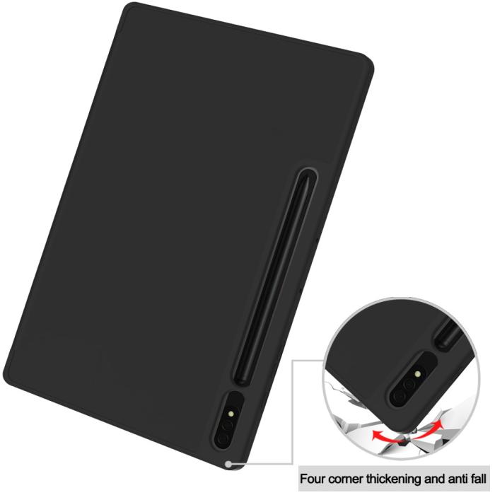 Bild 6,  Samsung Galaxy Tab S9 Plus Fodral Tri-Fold Pennhållare Svart - Teknikhallen.se
