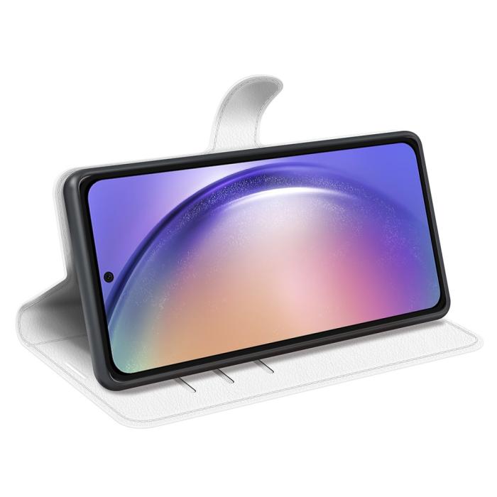Bild 3,  Samsung Galaxy A55 5G Fodral Litchi Läder Vit - Teknikhallen.se
