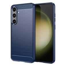  Samsung Galaxy S25 Plus / S24 Plus Skal Borstad St&aring;l Textur Bl&aring; - Teknikhallen.se