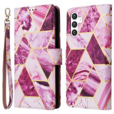  Samsung Galaxy S24 Plus Fodral L&auml;der Marmor Lila - Teknikhallen.se
