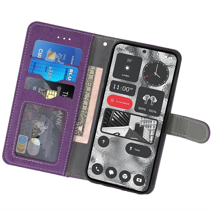 Bild 2,  Samsung Galaxy S26 Ultra Fodral Multifunktionellt Läder Lila - Teknikhallen.se