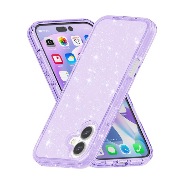 Bild 3,  iPhone 17 Skal Hybrid Glitter Lila - Teknikhallen.se