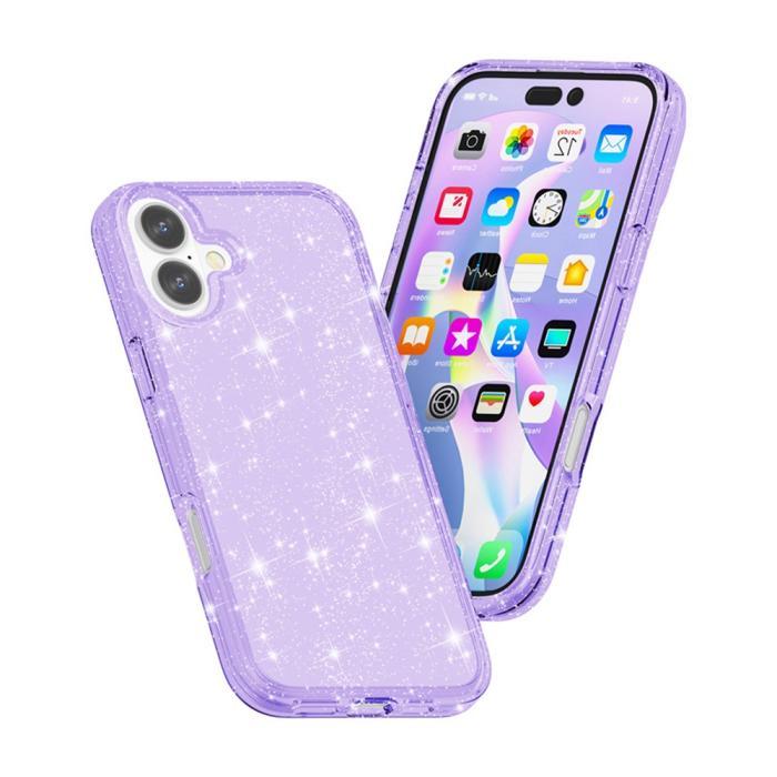 Bild 4,  iPhone 17 Skal Hybrid Glitter Lila - Teknikhallen.se