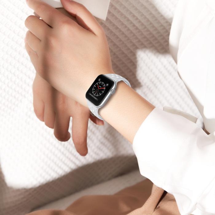 Bild 6, ColorPop Sportarmband Dual-Color Apple Watch 42/41/40/38 mm (S/M) Grå/Vit - Teknikhallen.se