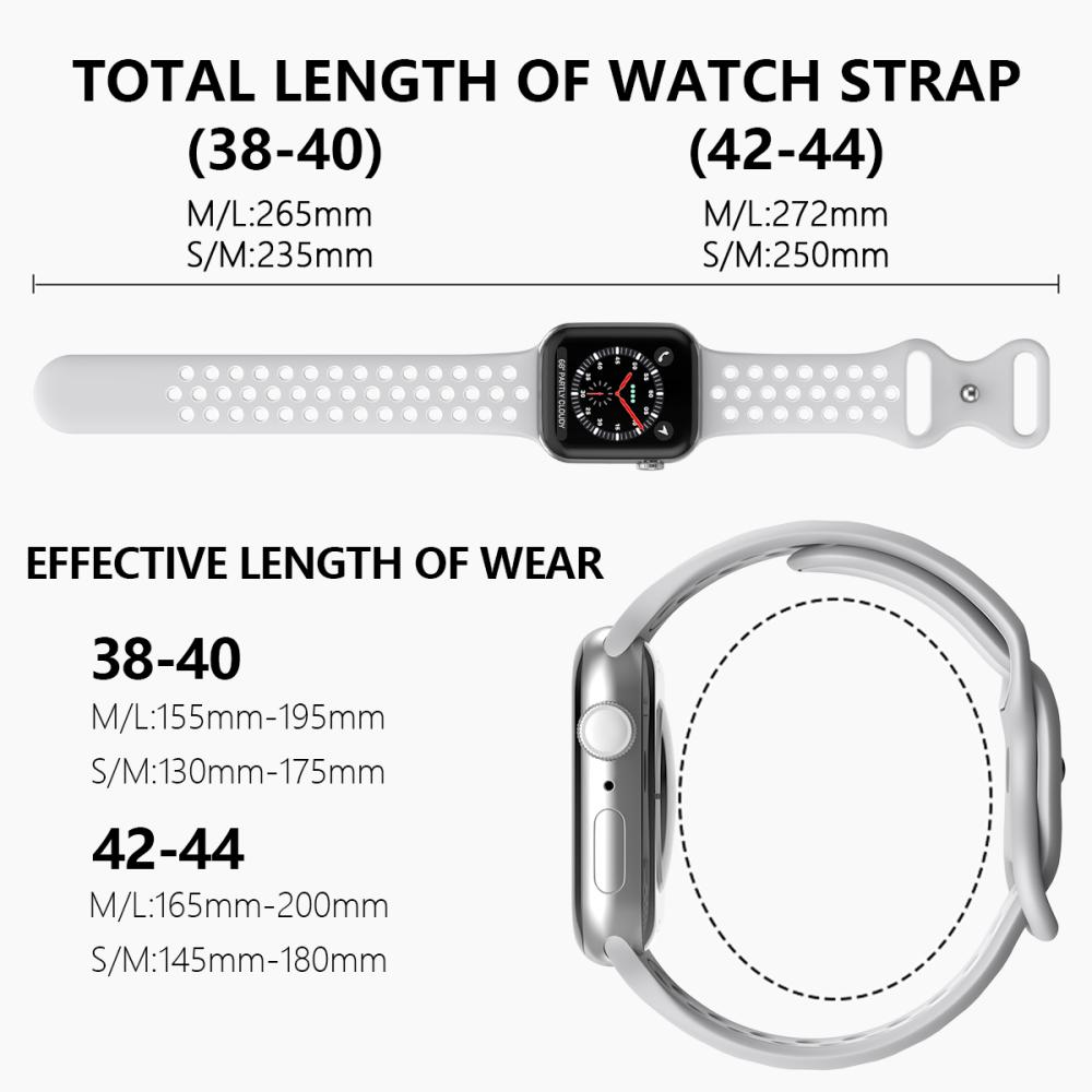 ColorPop Sportarmband Dual-Color Apple Watch 41/40/38 mm (S/M) Grå/Vit - Teknikhallen.se