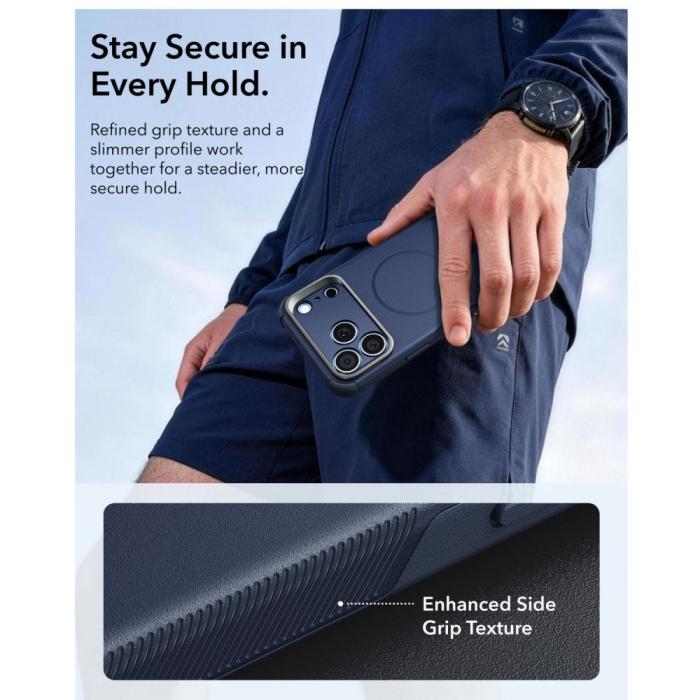 Bild 6, ESR ESR iPhone 18 Pro / 17 Pro Skal MagSafe Cyber Tough Kickstand Blå - Teknikhallen.se