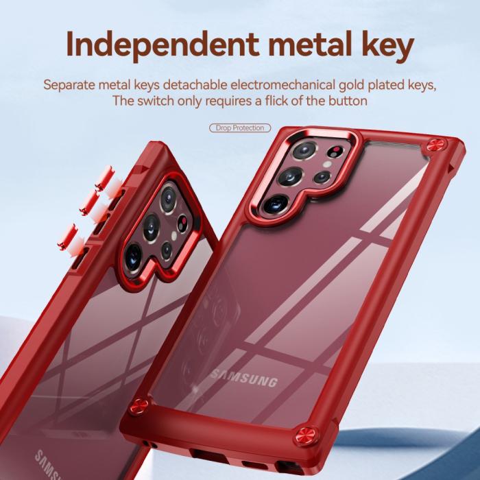 Bild 6,  Samsung Galaxy S23 Ultra Skal Shockproof Hybrid Röd - Teknikhallen.se