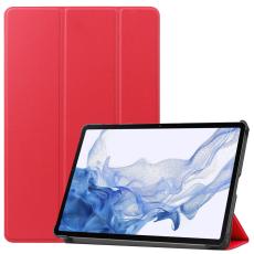  Samsung Galaxy Tab S9 Fodral Tri-Fold L&auml;der R&ouml;d - Teknikhallen.se