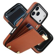  iPhone 18 Pro / 17 Pro Skal Med Kortfack Brun - Teknikhallen.se