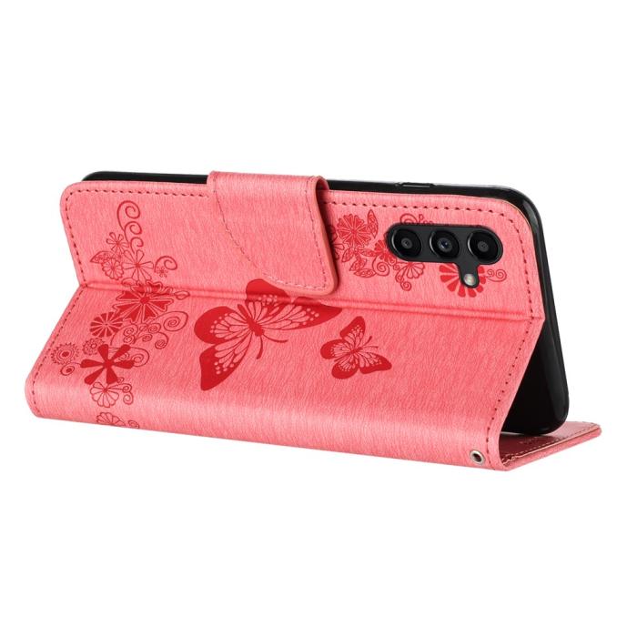 Bild 2,  Samsung Galaxy A27 5G Fodral Läder Fjärilar Rosa - Teknikhallen.se