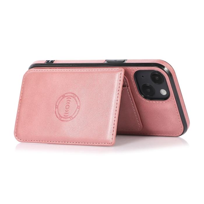 Bild 5,  iPhone 14 Plus Skal Med Kortfack Och Magnet Roséguld - Teknikhallen.se