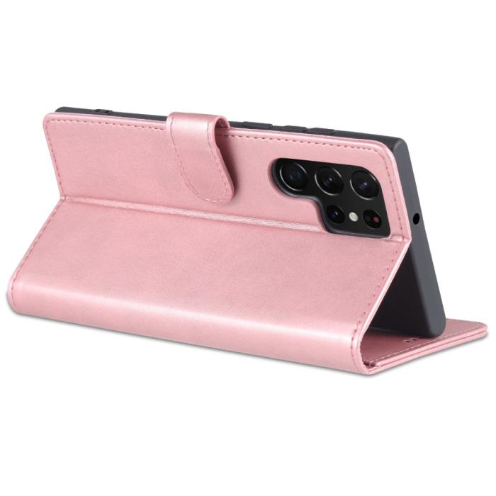 Bild 5, AZNS AZNS Samsung Galaxy S22 Ultra Fodral Läder Roséguld - Teknikhallen.se