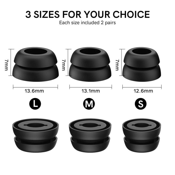Bild 6, AHASTYLE AHASTYLE Galaxy Buds Pro 3 Öronpluggar 3-pack Svart - Teknikhallen.se