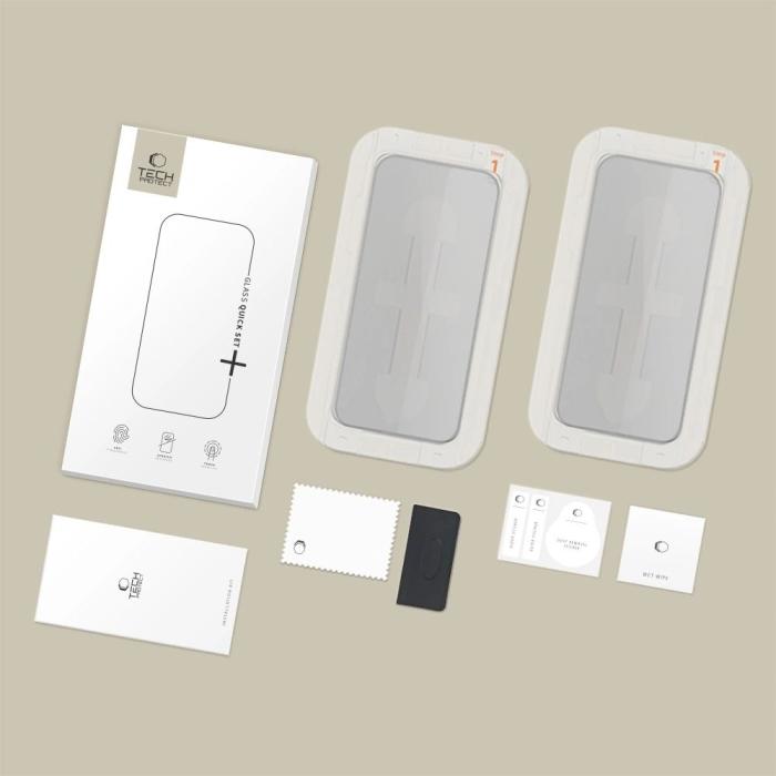 Bild 2, Tech-Protect Tech-Protect iPhone 14 Pro 2-PACK Skärmskydd Quick Set Spy+ Privacy - Teknikhallen.se