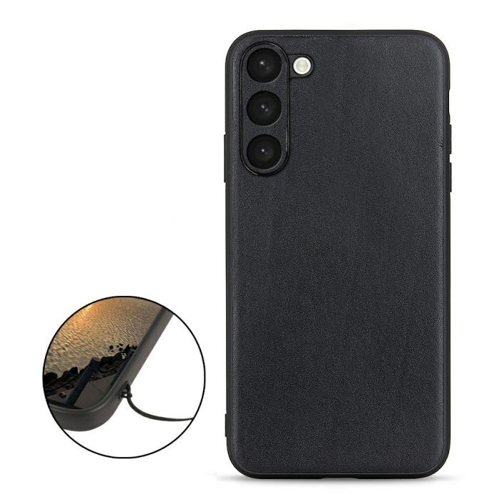Bild 2,  Samsung Galaxy S23 Plus Skal Läderbelagt Svart - Teknikhallen.se