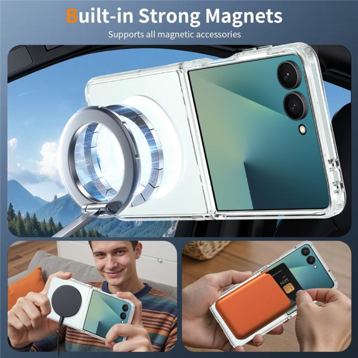 Bild 5,  Samsung Galaxy Z Flip 8 Skal MagSafe TPU Transparent - Teknikhallen.se