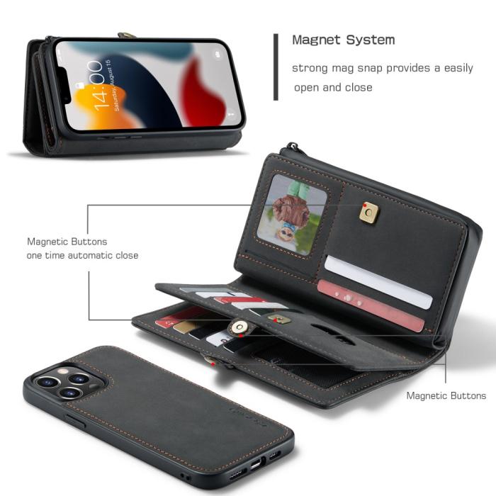 Bild 6, CASEME CASEME iPhone 13 Pro Max Fodral/Skal Magnet 2in1 Multifunktionell Svart - Teknikhallen.se