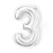  Sifferballong Nummer 3 40 cm Silver - Teknikhallen.se