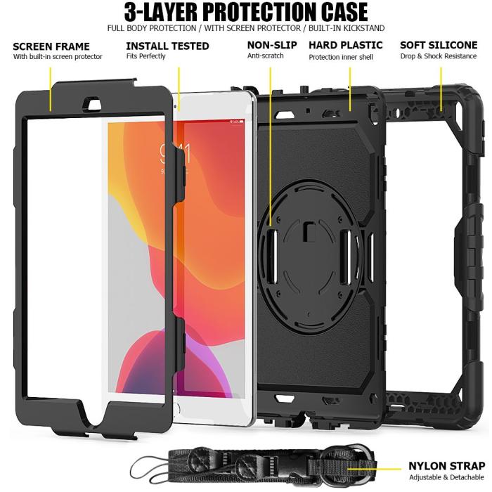 Bild 4, Tech-Protect Tech-Protect iPad 10.2 2019/2020/2021 Skal Solid360 Svart - Teknikhallen.se