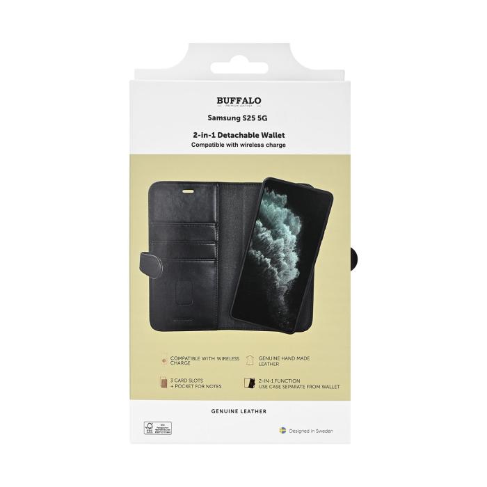 Bild 6, Buffalo Buffalo Samsung Galaxy S25 Fodral 2in1 Magnet / Skal Svart - Teknikhallen.se