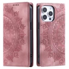  iPhone 16 Pro Max Fodral Mandala Flip L&auml;der Ros&eacute;guld - Teknikhallen.se
