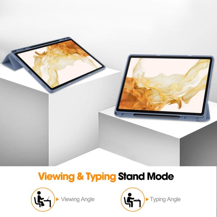 Bild 3,  Samsung Galaxy Tab S9 Plus Fodral Tri-Fold Pennhållare Lila - Teknikhallen.se
