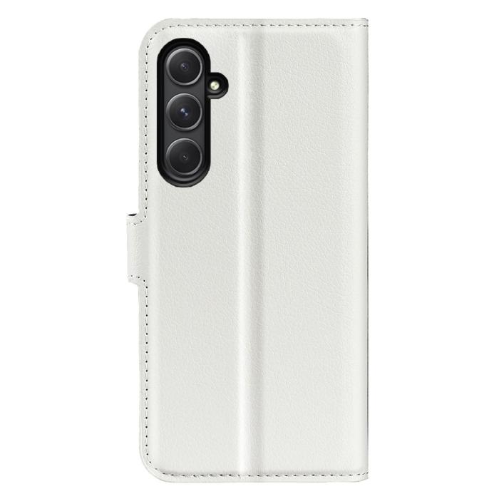 Bild 6,  Samsung Galaxy A55 5G Fodral Litchi Läder Vit - Teknikhallen.se