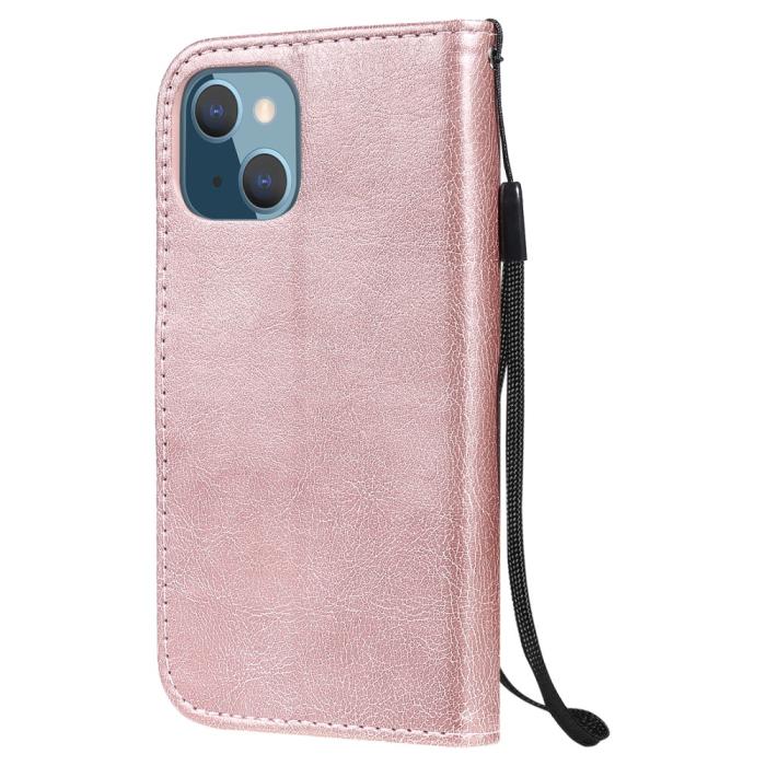 Bild 3,  iPhone 13 Mini - Solid Läder Fodral - Roséguld - Teknikhallen.se