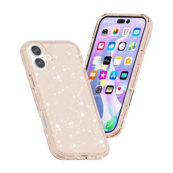 Bild 4,  iPhone 17 Skal Hybrid Glitter Guld - Teknikhallen.se