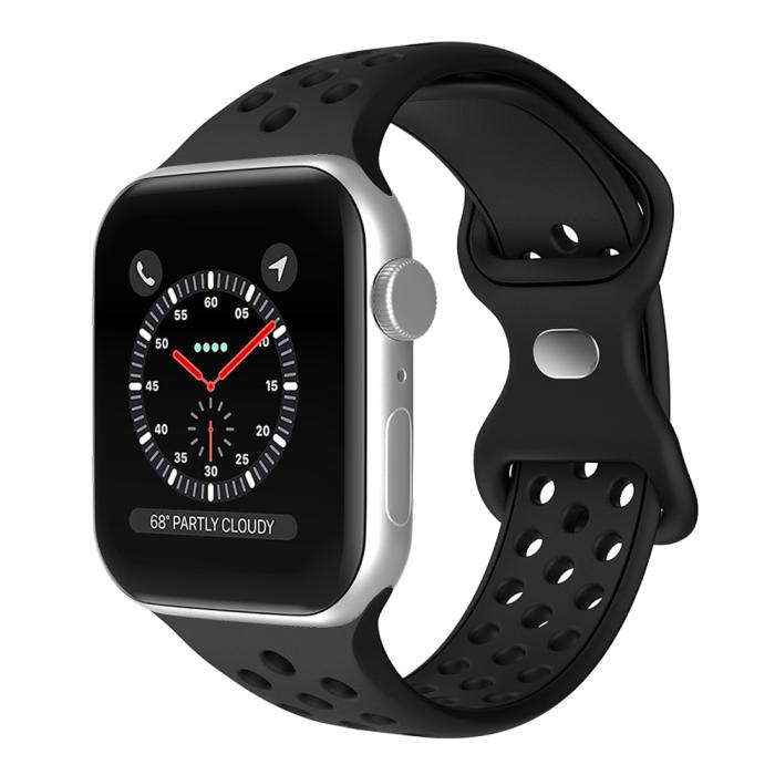 Bild 2, ColorPop Sportarmband Dual-Color Apple Watch 42/41/40/38 mm (S/M) Svart - Teknikhallen.se