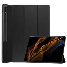  Samsung Galaxy Tab S9 Ultra Fodral Tri-Fold L&auml;der Svart - Teknikhallen.se