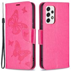  Samsung Galaxy A53 5G Fodral Tryckta Fj&auml;rilar Rosa - Teknikhallen.se
