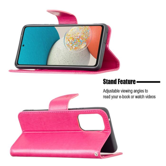 Bild 4,  Samsung Galaxy A53 5G Fodral Tryckta Fjärilar Rosa - Teknikhallen.se