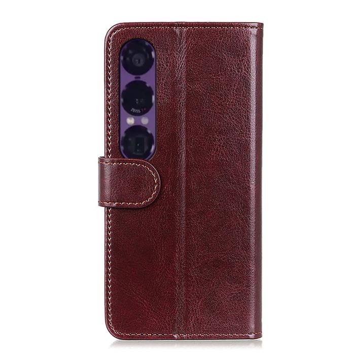 Bild 6,  Sony Xperia 1 VII Fodral Crazy Horse Läder Brun - Teknikhallen.se