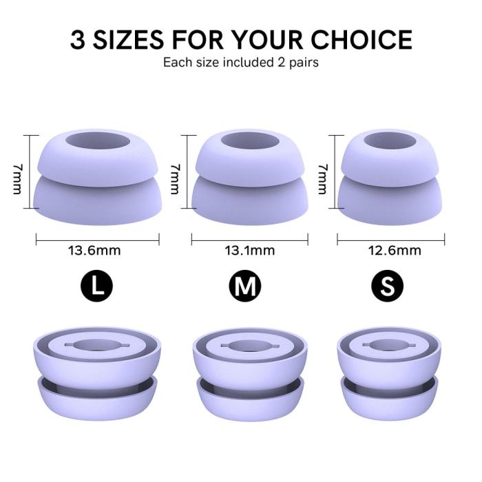 Bild 6, AHASTYLE AHASTYLE Galaxy Buds Pro 3 Öronpluggar 3-pack Lila - Teknikhallen.se