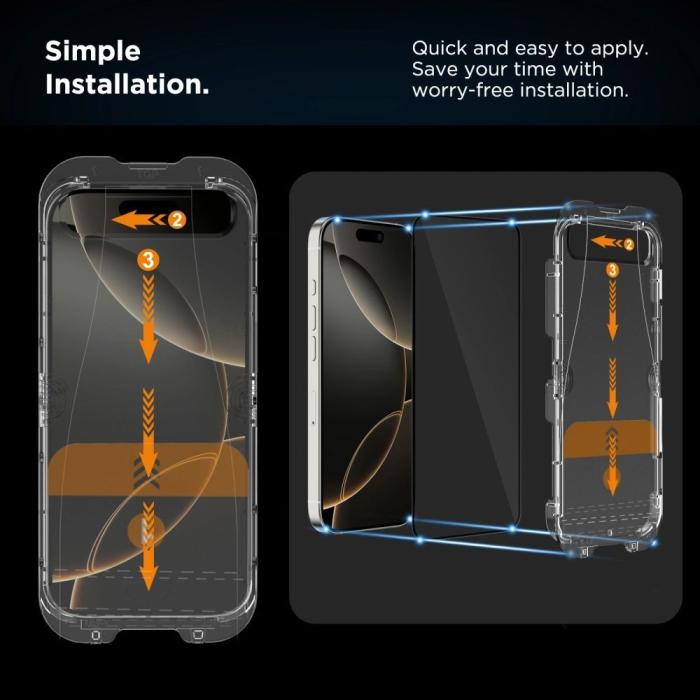 Bild 5, Tech-Protect Tech-Protect iPhone 14 Pro 2-PACK Skärmskydd Quick Set Spy+ Privacy - Teknikhallen.se