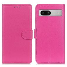  Google Pixel 7A Fodral Litchi L&auml;der Rosa - Teknikhallen.se