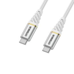 OtterBox OtterBox Premium 1m PD USB-C - USB-C Kabel Nylonflätad Vit - Teknikhallen.se