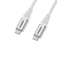OtterBox OtterBox Premium 1m PD USB-C - USB-C Kabel Nylonfl&auml;tad Vit - Teknikhallen.se