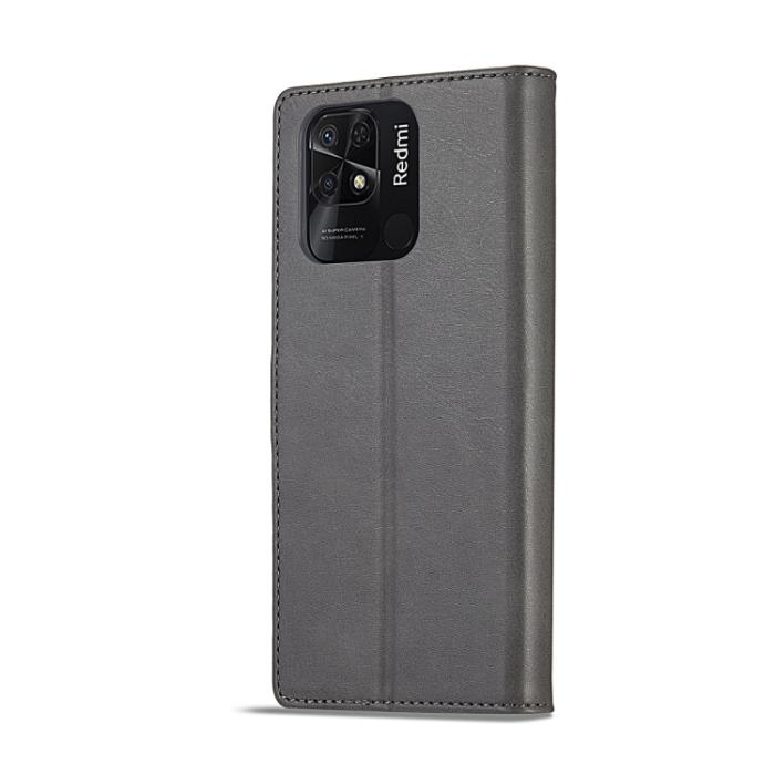 Bild 3, LC.IMEEKE LC.IMEEKE Xiaomi Redmi 10C Fodral Läder Grå - Teknikhallen.se