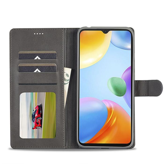 Bild 4, LC.IMEEKE LC.IMEEKE Xiaomi Redmi 10C Fodral Läder Grå - Teknikhallen.se