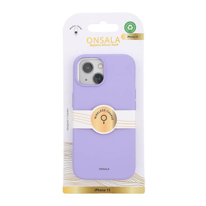 Bild 2, Onsala ONSALA iPhone 15 MagSafe Skal Med Silikonyta Lila - Teknikhallen.se