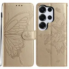 Samsung Galaxy S26 Ultra Fodral Fj&auml;ril Tryck Guld - Teknikhallen.se