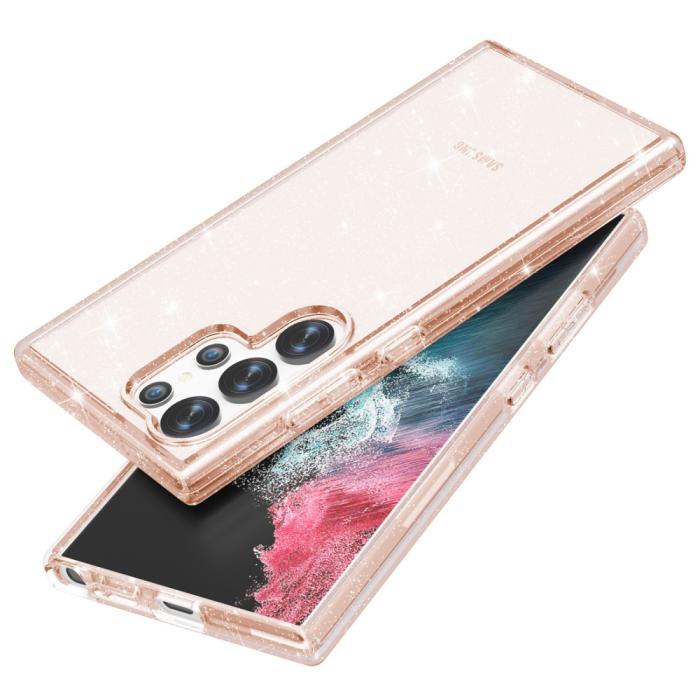 Bild 5,  Samsung Galaxy S24 Ultra Skal Sparkling Glitter Guld - Teknikhallen.se