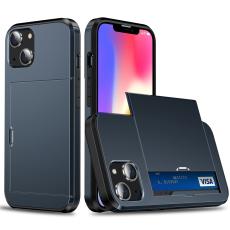  iPhone 15 Plus Skal Hybrid Med Kortfack Bl&aring; - Teknikhallen.se